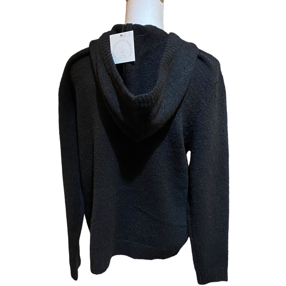 Cupcakes & Cashmere large black sweater with hoodie & 9 white ❤️on front ( NWT) - Picture 2 of 13